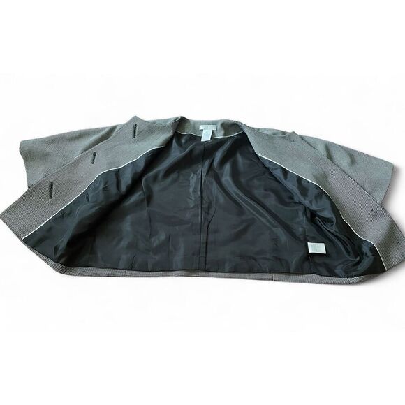 Worthington Stretch Gray Blazer Houndstooth Jacket Womens Sz S Vintage - Picture 6 of 9